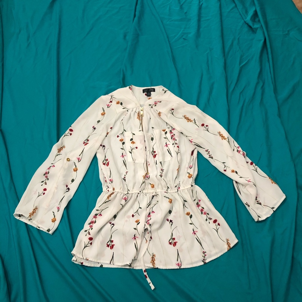 White floral blouse